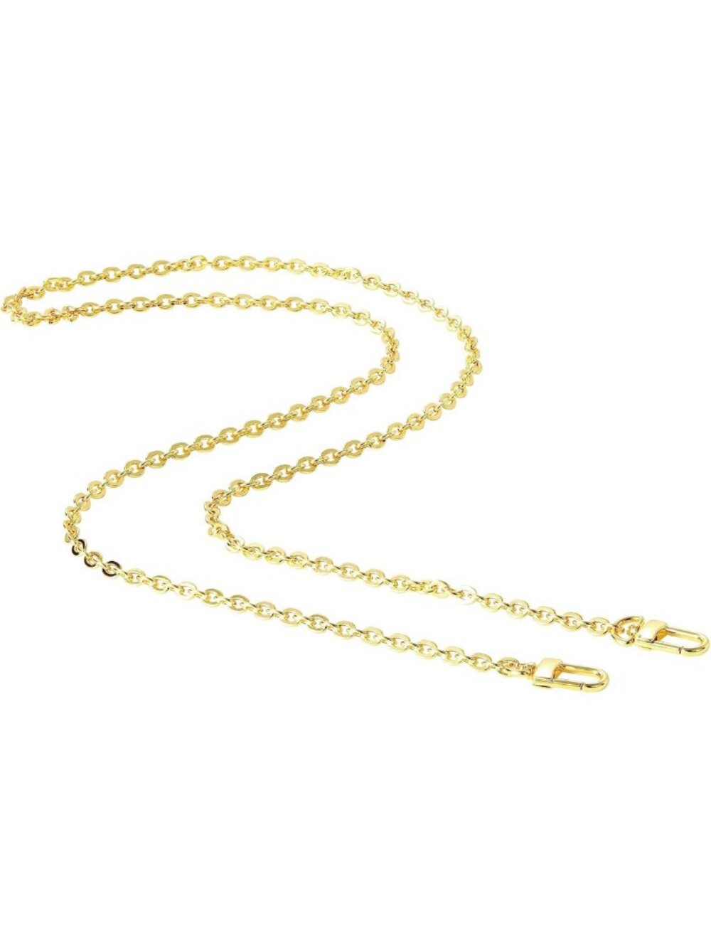 Stylish Crossbody Handbag Chain Strap Replacement - Gold Metal Buckles, 43.3in